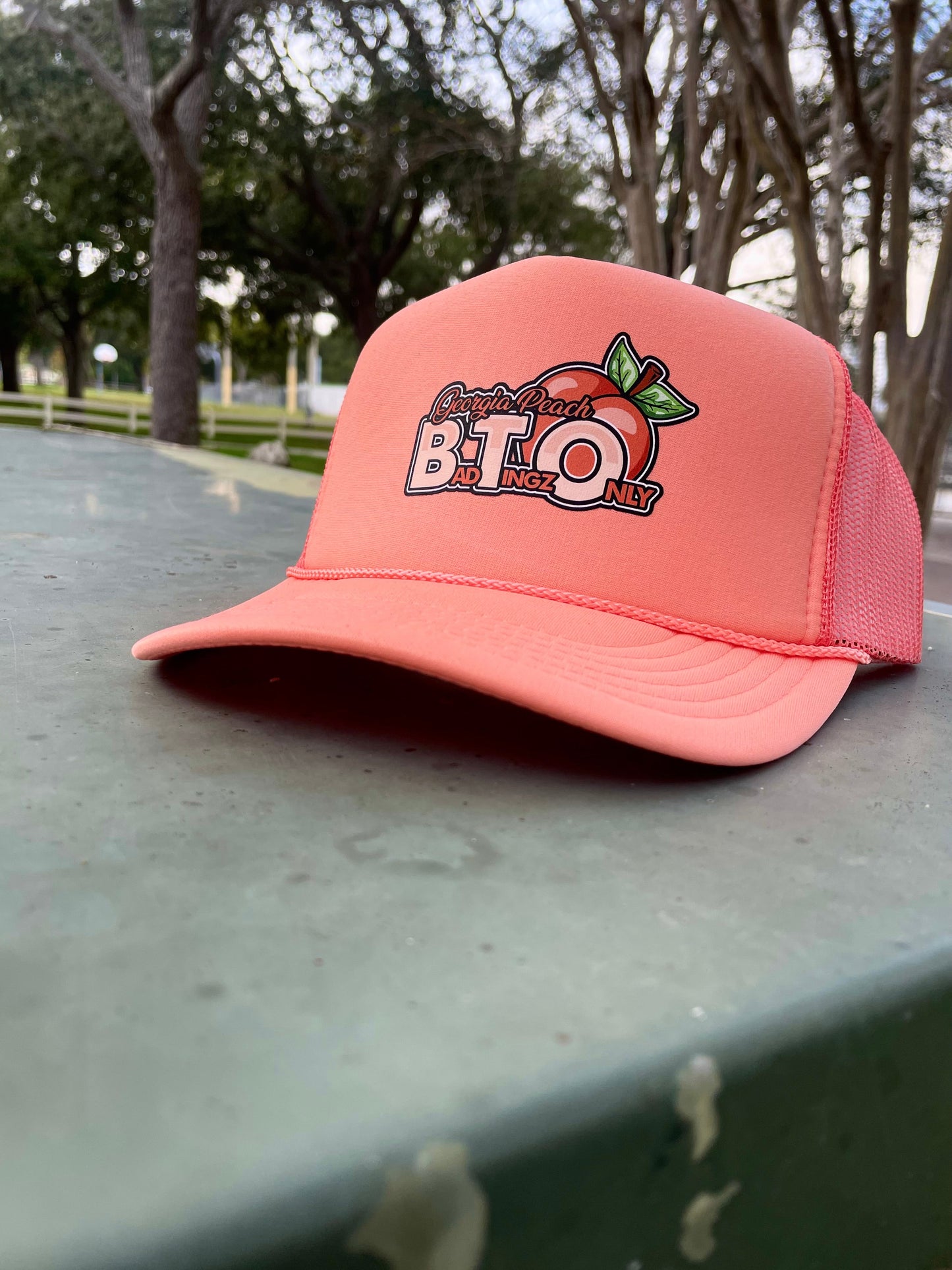 BTO Bad Tingz Only GA Peach Trucker Hat